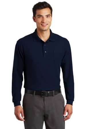 Port Authority K500LSP Port Authority Long Sleeve Silk Touch Polo with Pocket