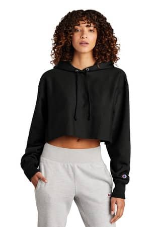 Champion RW01W Champion Women's Reverse Weave Cropped Cut-Off Hooded Sweatshirt