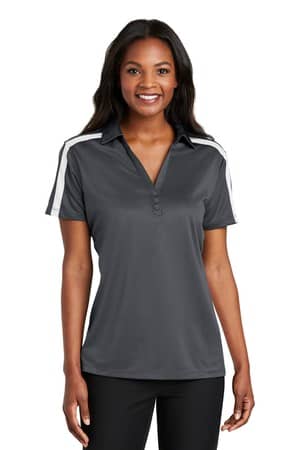 Port Authority L547 Port Authority Women's Silk Touch Performance Colorblock Stripe Polo