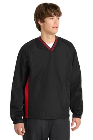 Sport-Tek JST62 Sport-Tek Tipped V-Neck Raglan Wind Shirt