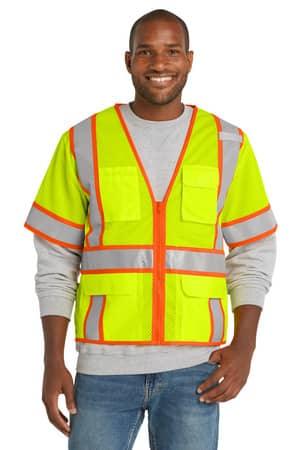 CornerStone CSV106 CornerStone ANSI 107 Class 3 Surveyor Mesh Zippered Two-Tone Short Sleeve Vest