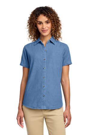 Port & Co LSP11 Port & Co Women's Short Sleeve Value Denim Shirt