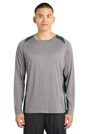 Sport-Tek ST361LS Sport-Tek Long Sleeve Heather Colorblock Contender Tee