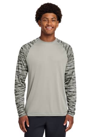Sport-Tek ST376LS Sport-Tek Drift Camo Colorblock Long Sleeve Tee