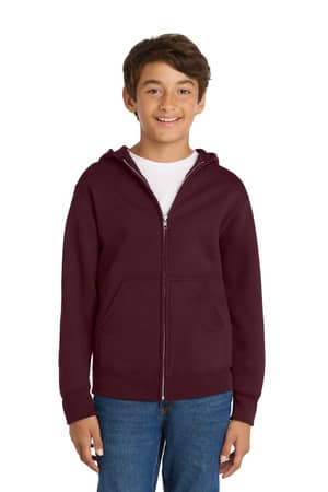 Port & Co PC90YZH Port & Co Youth Core Fleece Full-Zip Hooded Sweatshirt