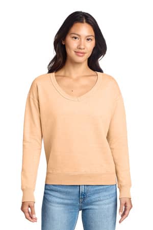 Port & Co LPC098V Port & Co Women's Beach Wash Garment-Dyed V-Neck Sweatshirt
