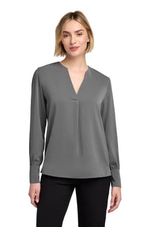 Brooks Brothers BB18009 Brooks Brothers Women's Open-Neck Satin Blouse