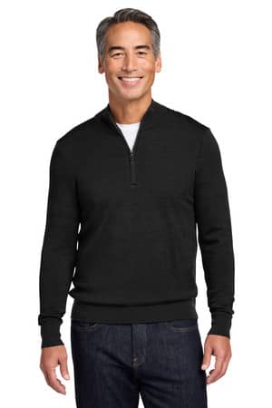 Brooks Brothers BB18412 Brooks Brothers Washable Merino Birdseye 1/4-Zip Sweater