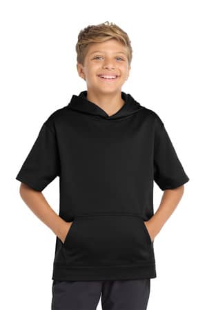 Sport-Tek YST251 Sport-Tek Youth Sport-Wick Fleece Short Sleeve Hooded Pullover