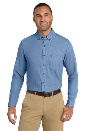 Port & Co SP10 Port & Co Long Sleeve Value Denim Shirt