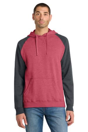 District DT196 District Young Mens Lightweight Fleece Raglan Hoodie