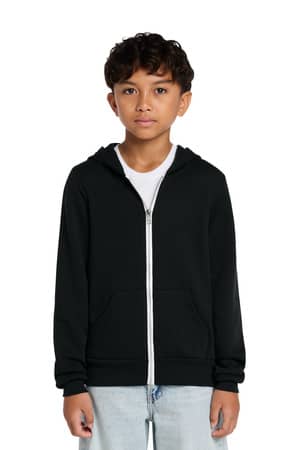 Bella + Canvas BC3739Y BELLA+CANVAS Youth Sponge Fleece Full-Zip Hooded Sweatshirt